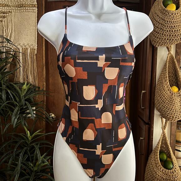 Madewell Second Wave XS | Spaghetti Strap One Piece Swimsuit Color Collage - Picture 1 of 15